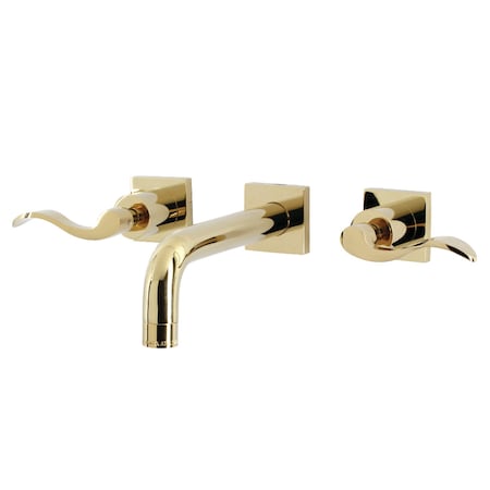Kingston Brass KS6122DFL Two-Handle Wall Mount Bathroom Faucet, Polished Brass KS6122DFL